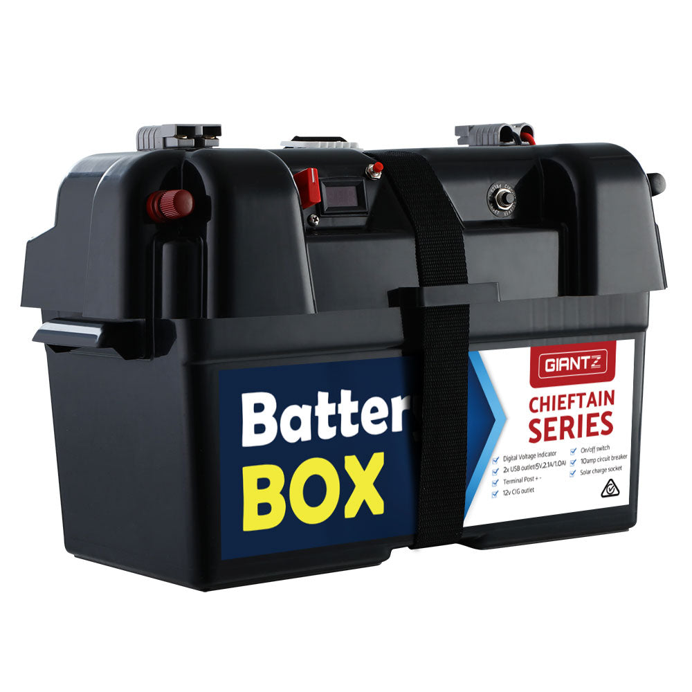 Giantz AGM Battery Box 12v Large Deep Cycle Box Portable Solar Caravan Camping BAT-BOX-SIM