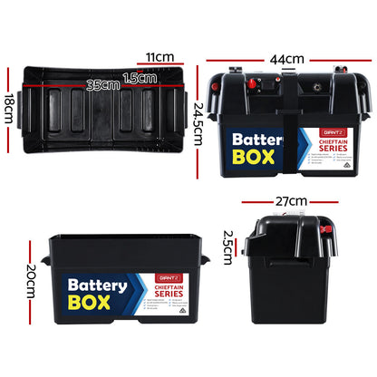 Giantz AGM Battery Box 12v Large Deep Cycle Box Portable Solar Caravan Camping BAT-BOX-SIM