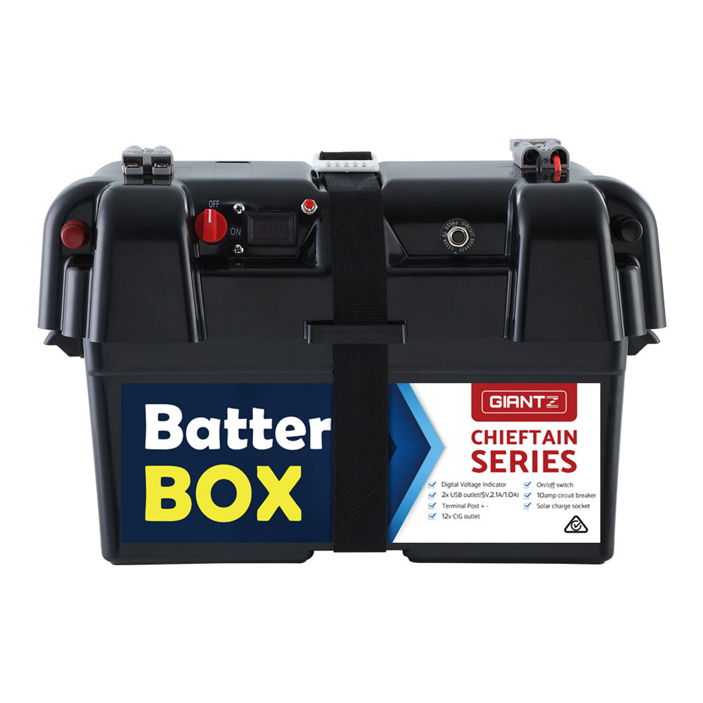 Giantz AGM Battery Box 12v Large Deep Cycle Box Portable Solar Caravan Camping BAT-BOX-SIM