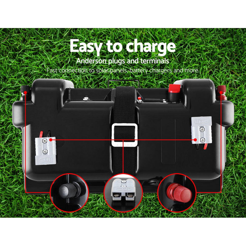 Giantz AGM Battery Box 12v Large Deep Cycle Box Portable Solar Caravan Camping BAT-BOX-SIM