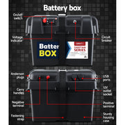 Giantz AGM Deep Cycle Battery 12V 120Ah Box Portable Solar Caravan Camping BAT-DX-C-120