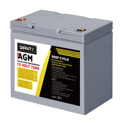 Giantz AGM Deep Cycle Battery 12V 75Ah Box Portable Solar Caravan Camping BAT-DX-C-75