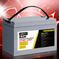 Giantz AGM Deep Cycle Battery 12V 100Ah Box Portable Solar Caravan Camping BATTERY-C-AGM-100