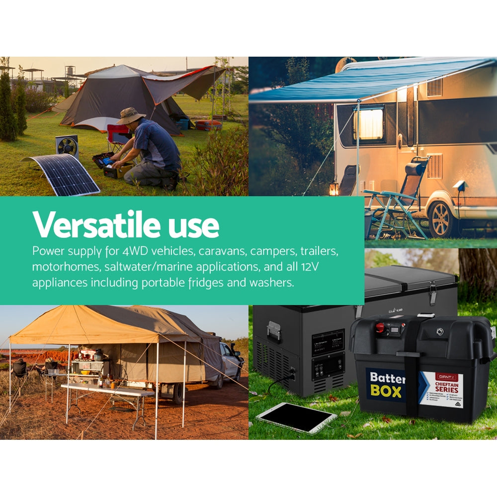 Giantz AGM Deep Cycle Battery 12V 135Ah Slim Box Portable Solar Caravan Camping BATTERY-C-SLIM-135