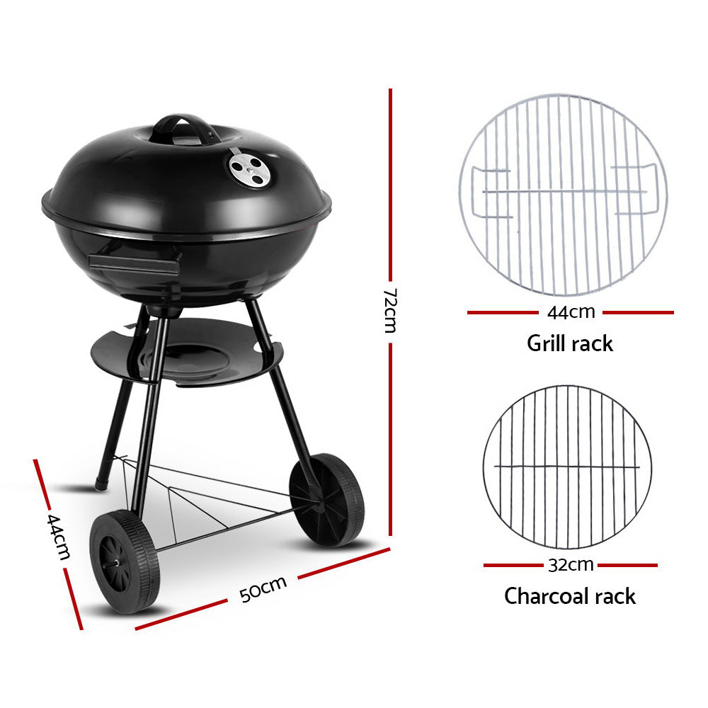 Grillz BBQ Grill Charcoal Smoker BBQ-AGRILL-ST-REBK