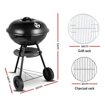 Grillz BBQ Grill Charcoal Smoker BBQ-AGRILL-ST-REBK