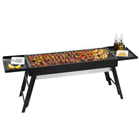 Grillz Charcoal BBQ Grill Smoker Portable Barbecue Outdoor Foldable Camping BBQ-B-SMOKER-DRAWER