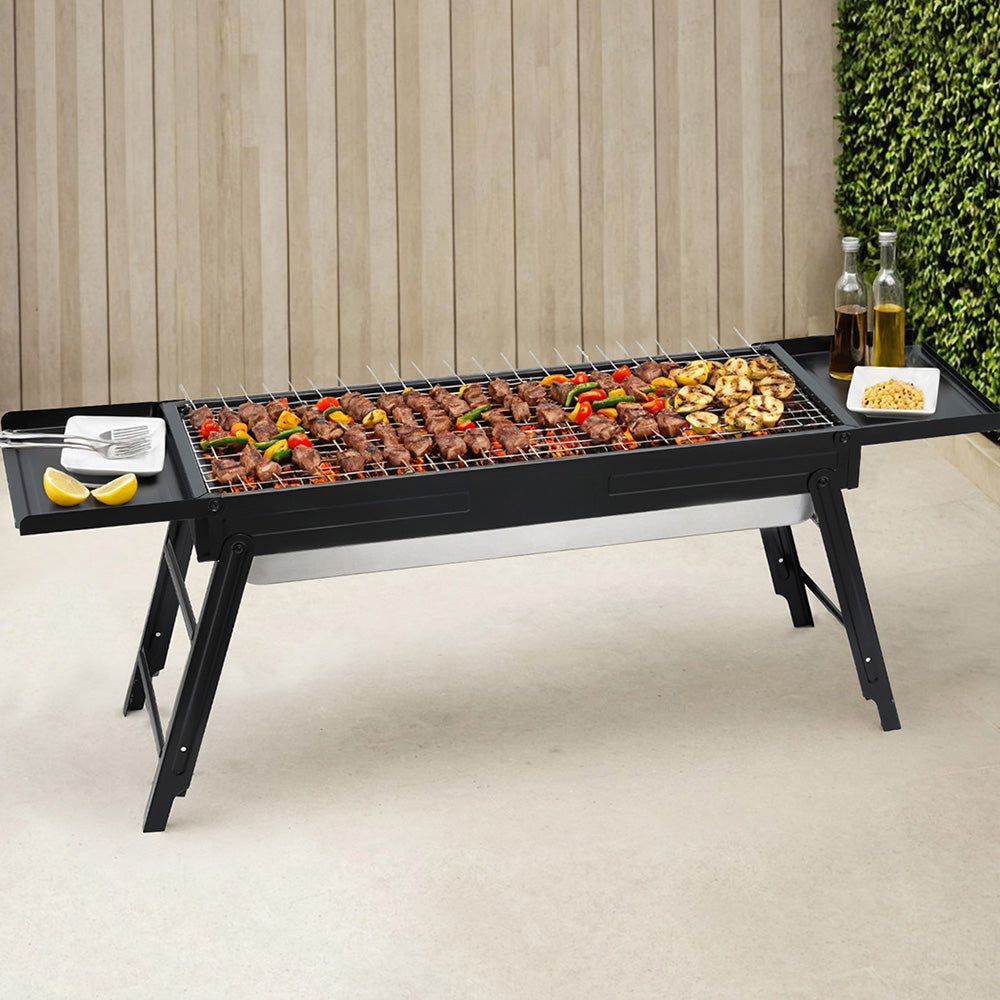 Grillz Charcoal BBQ Grill Smoker Portable Barbecue Outdoor Foldable Camping BBQ-B-SMOKER-DRAWER