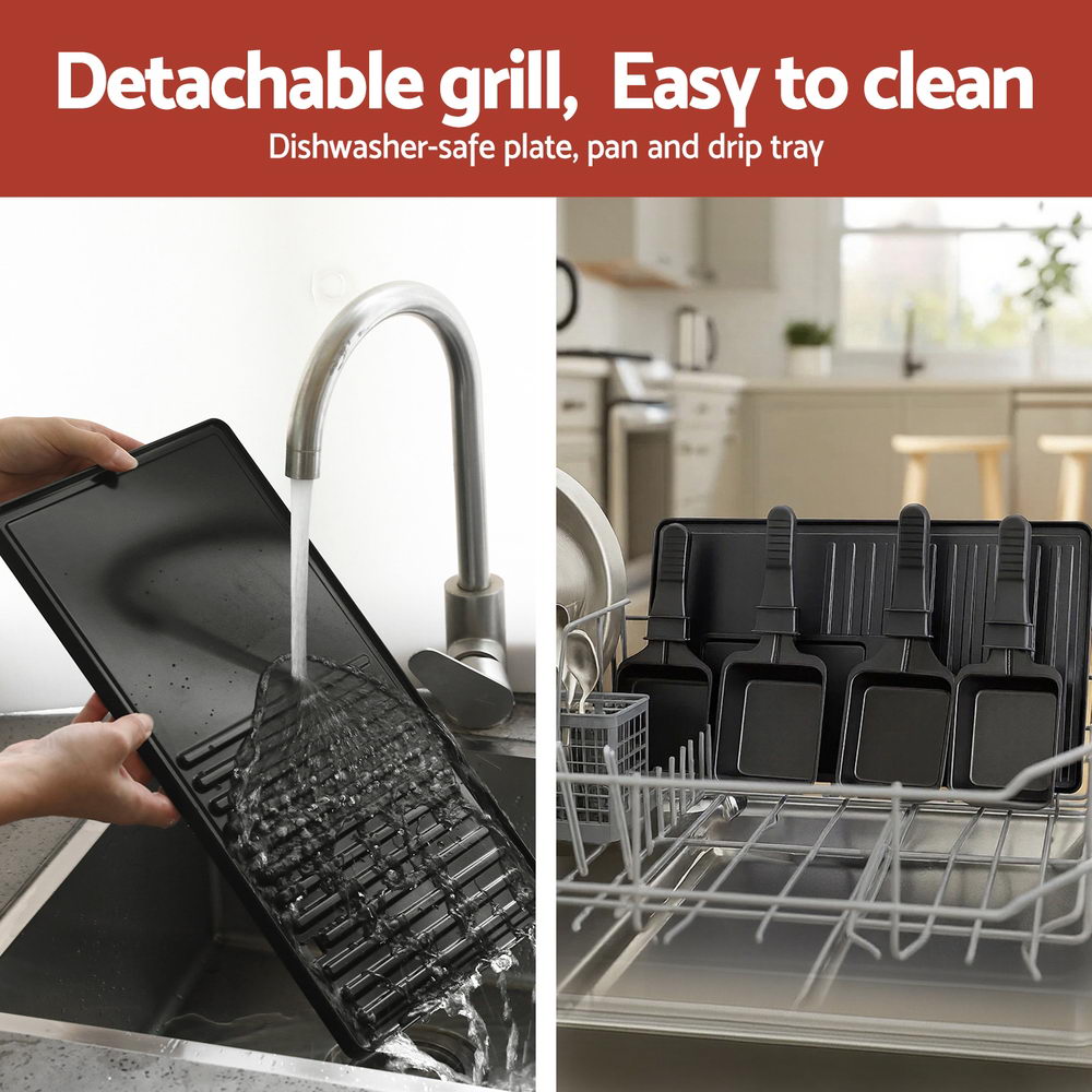 Grillz 1400W Electric BBQ Grill w/ 7 Cooking Pans BBQ-ELC-7PAN