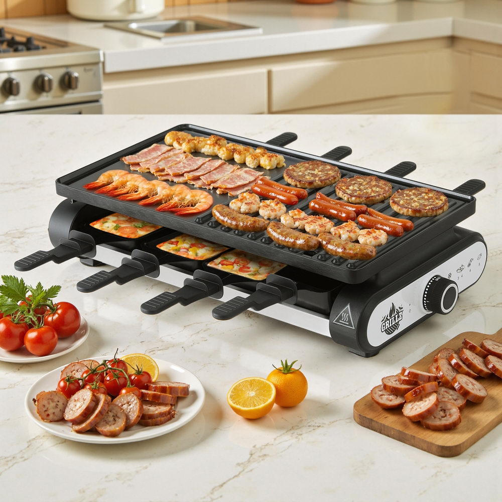 Grillz 1400W Electric BBQ Grill w/ 7 Cooking Pans BBQ-ELC-7PAN