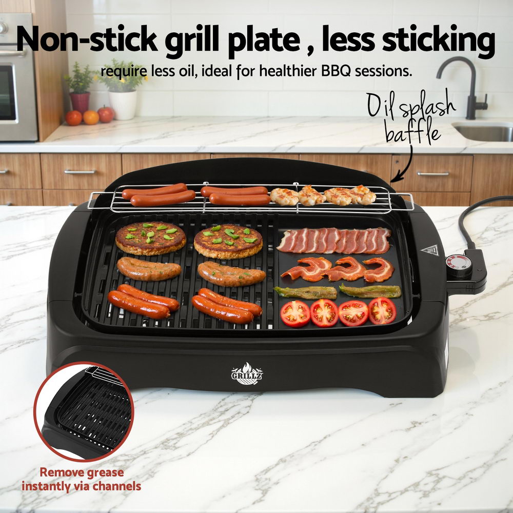 Grillz 1950W Electric BBQ Grill Non-stick Plate for Indoor Outdoor BBQ-ELC-PLATE