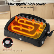Grillz 1950W Electric BBQ Grill Non-stick Plate for Indoor Outdoor BBQ-ELC-PLATE