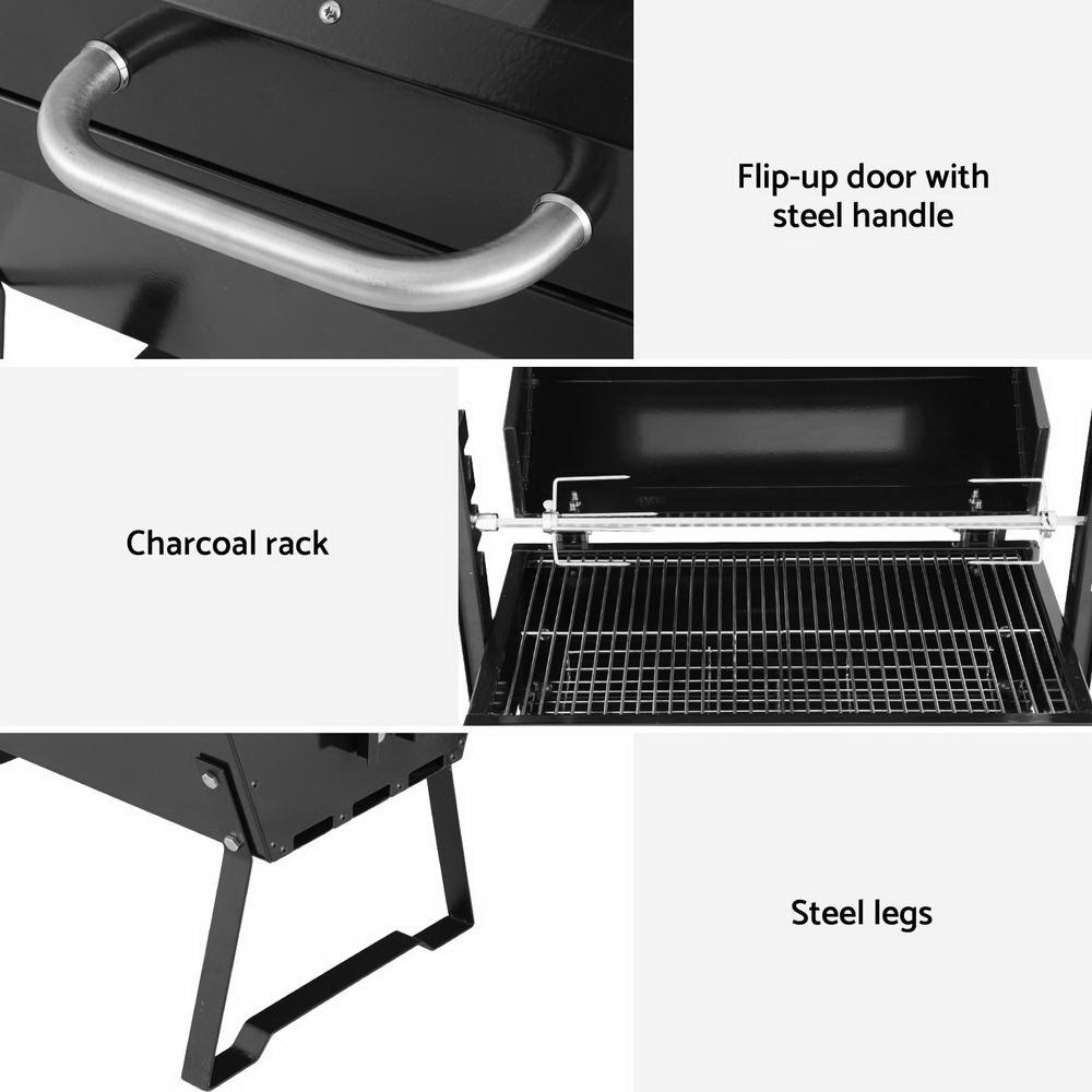 Grillz BBQ Grill Charcoal Electric Smoker Roaster BBQ-ELC-RAC-6535-BK