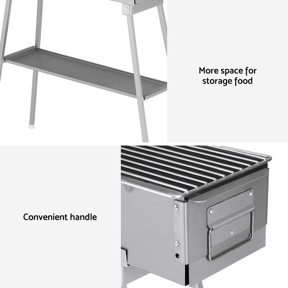 Grillz BBQ Grill Charcoal Smoker Portable Barbecue BBQ-SMOKER-6018-SR