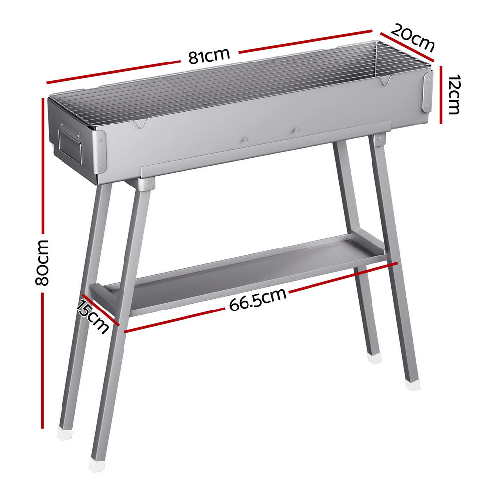 Grillz BBQ Grill Charcoal Smoker Barbecue Portable BBQ-SMOKER-8018-SR