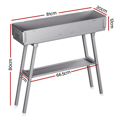 Grillz BBQ Grill Charcoal Smoker Barbecue Portable BBQ-SMOKER-8018-SR