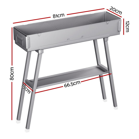 Grillz BBQ Grill Charcoal Smoker Barbecue Portable BBQ-SMOKER-8018-SR