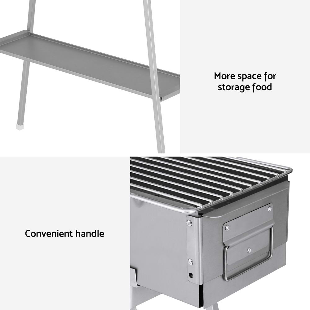 Grillz BBQ Grill Charcoal Smoker Barbecue Portable BBQ-SMOKER-8018-SR