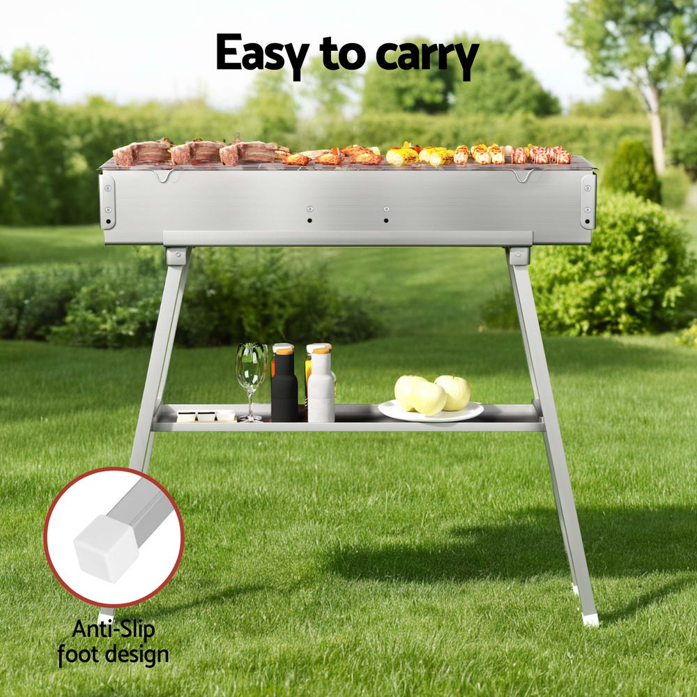 Grillz BBQ Grill Charcoal Smoker Barbecue Portable BBQ-SMOKER-8018-SR