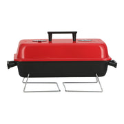 Grillz Charcoal BBQ Portable Grill Camping Barbecue Outdoor Cooking Smoker BBQ-SMOKER-BOX-RDBK