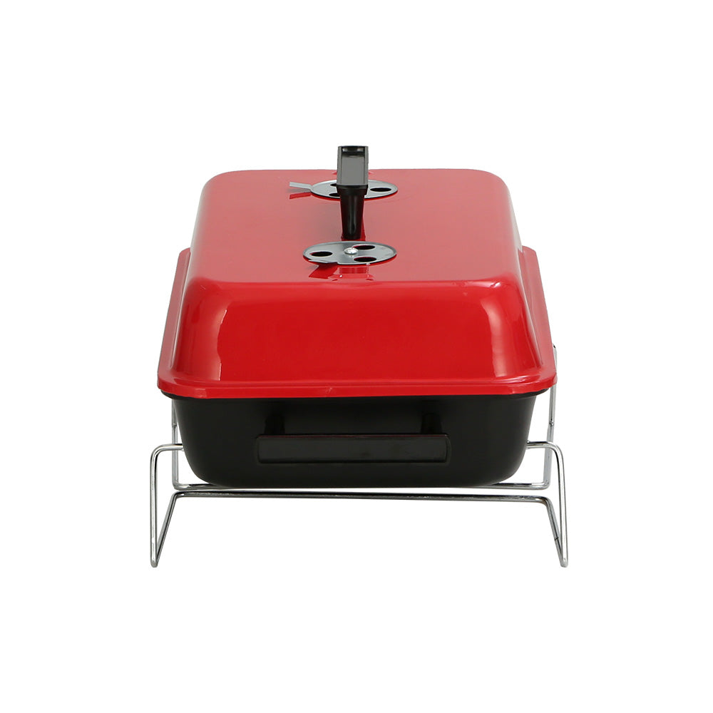 Grillz Charcoal BBQ Portable Grill Camping Barbecue Outdoor Cooking Smoker BBQ-SMOKER-BOX-RDBK