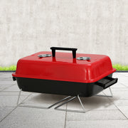 Grillz Charcoal BBQ Portable Grill Camping Barbecue Outdoor Cooking Smoker BBQ-SMOKER-BOX-RDBK