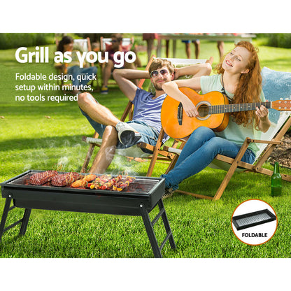 Grillz BBQ Grill Charcoal Smoker Foldable BBQ-SMOKER-DRAWER