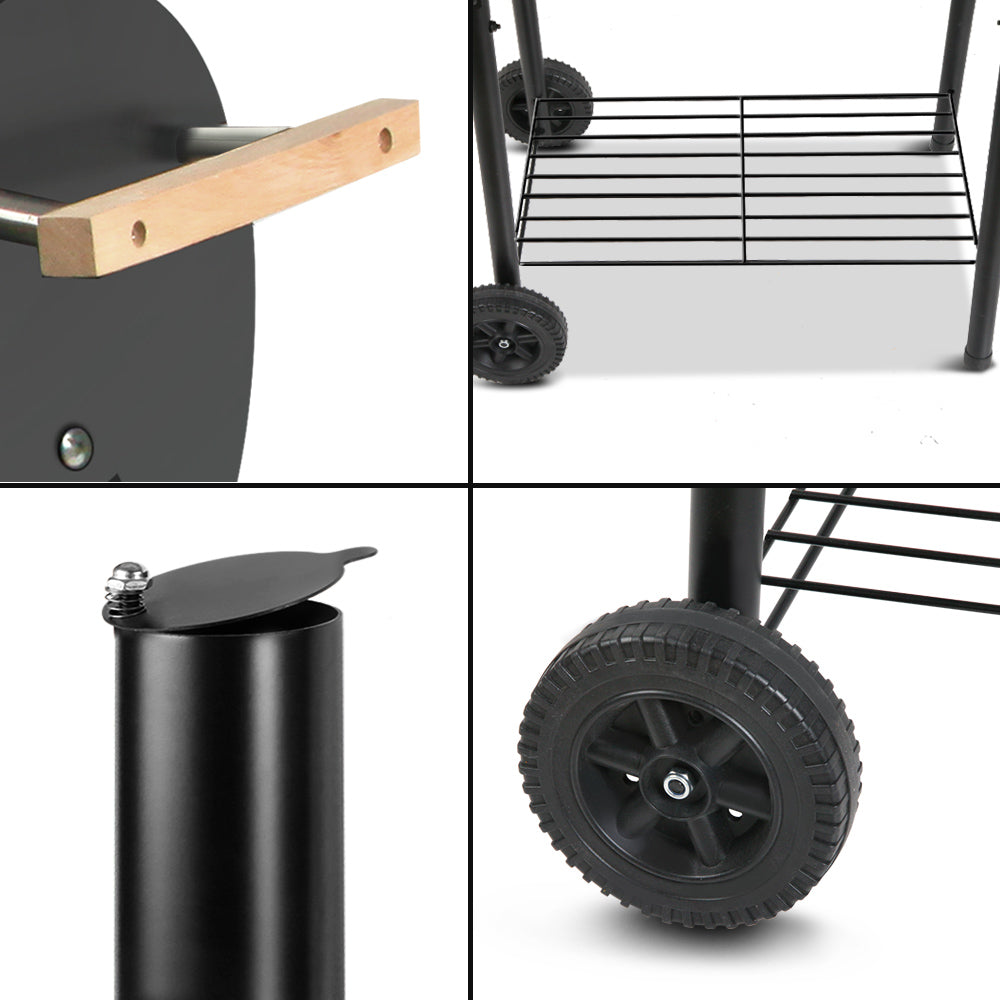 Grillz BBQ Grill 2-In-1 Offset Charcoal Smoker BBQ-SMOKER-OFFSET
