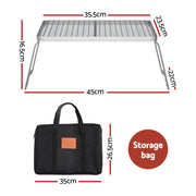 Grillz Portable BBQ Grill Charcoal Smoker Foldable Camping Outdoor BBQ-ST-GRILL