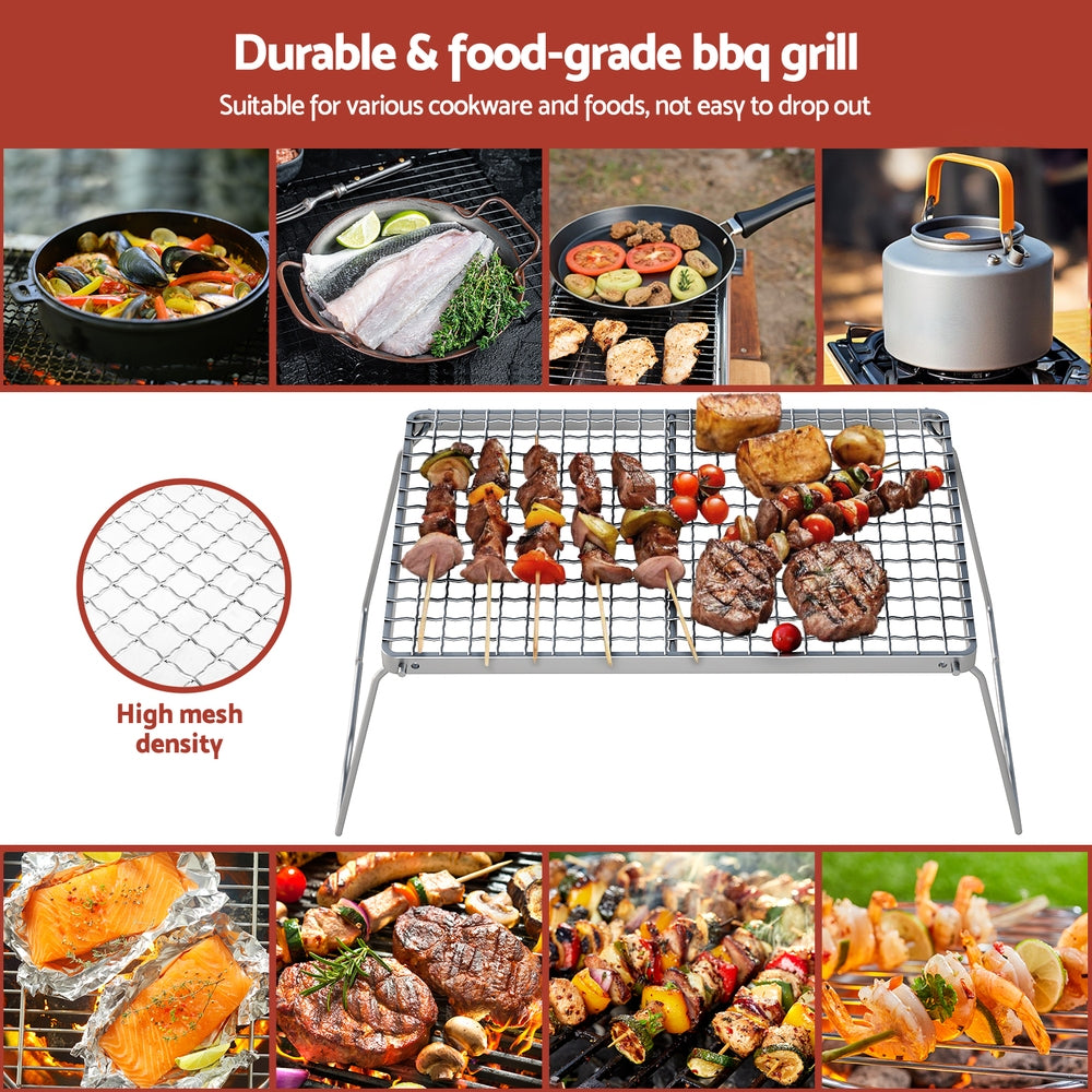 Grillz Portable BBQ Grill Charcoal Smoker Foldable Camping Outdoor BBQ-ST-GRILL