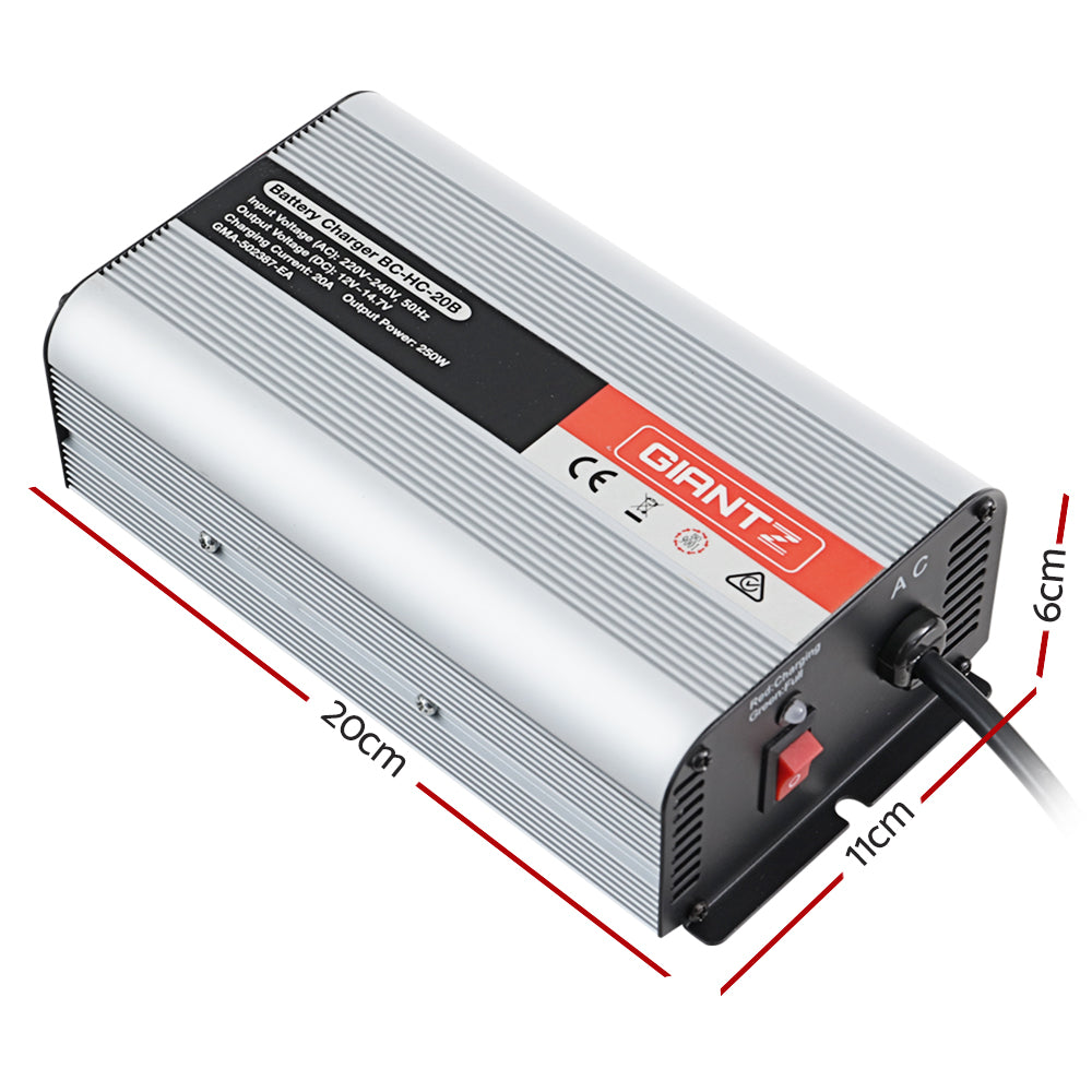 Giantz 12V 20A Car Battery Charger Inverter 20 Amp ATV 4WD Boat Caravan BC-HC-20B