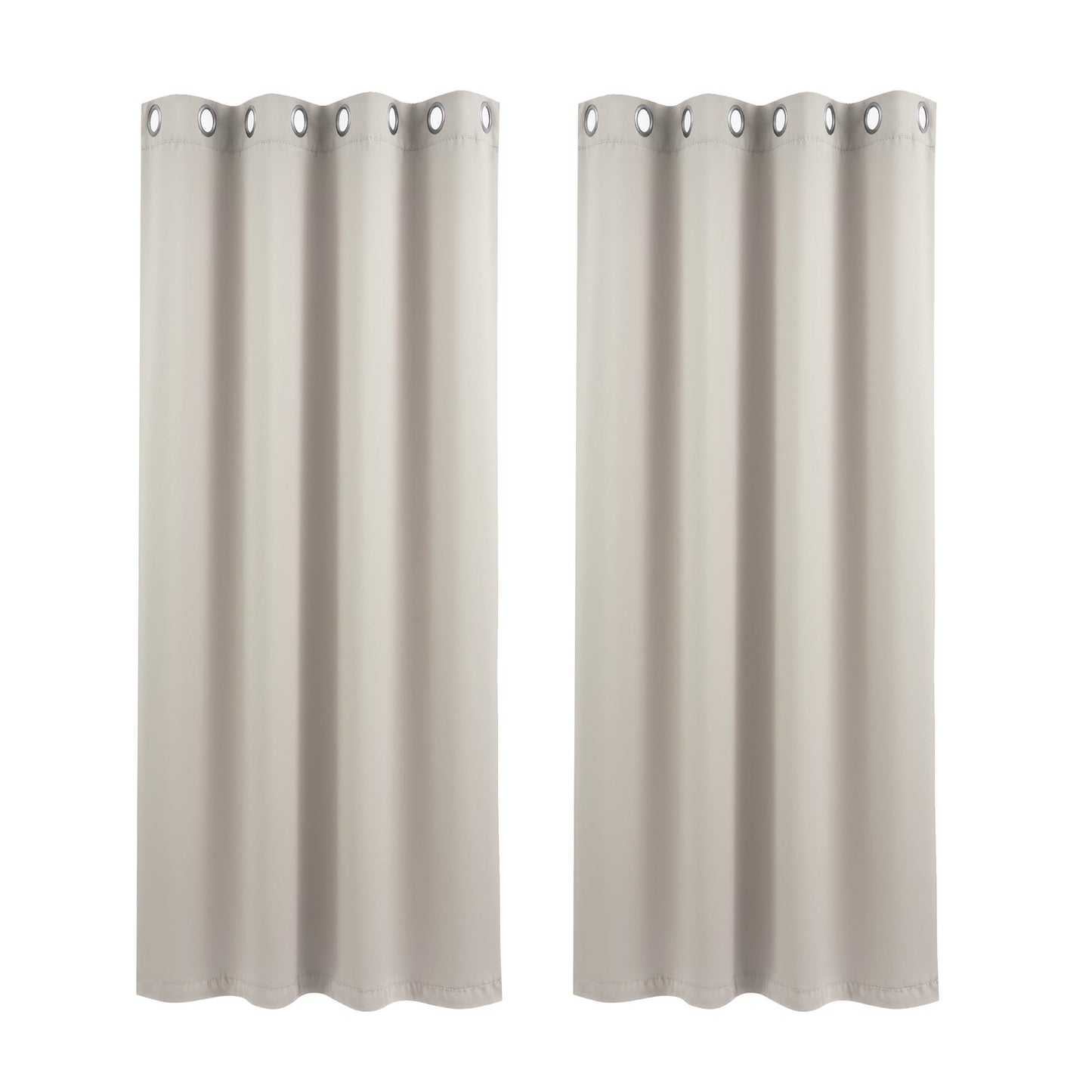 Artiss Blockout Curtains 2X 132x160cm Thermal Insulated Eyelet Drapes Beige BC-MATT-132X160-BG