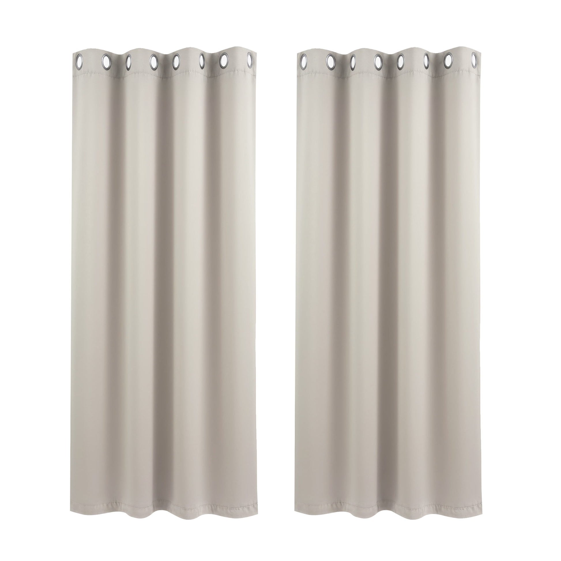 Artiss Blockout Curtains 2X 132x160cm Thermal Insulated Eyelet Drapes Beige BC-MATT-132X160-BG