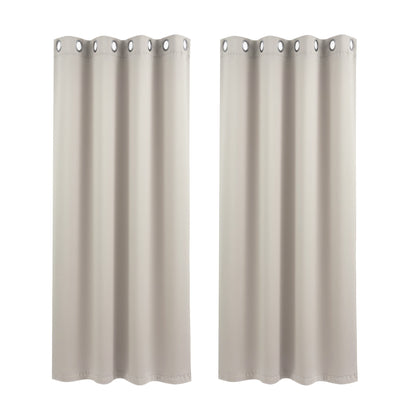 Artiss Blockout Curtains 2X 132x160cm Thermal Insulated Eyelet Drapes Beige BC-MATT-132X160-BG