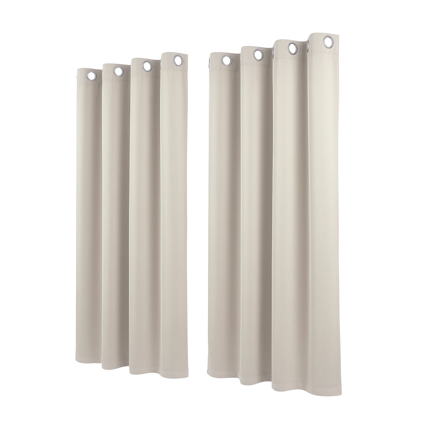 Artiss Blockout Curtains 2X 132x160cm Thermal Insulated Eyelet Drapes Beige BC-MATT-132X160-BG