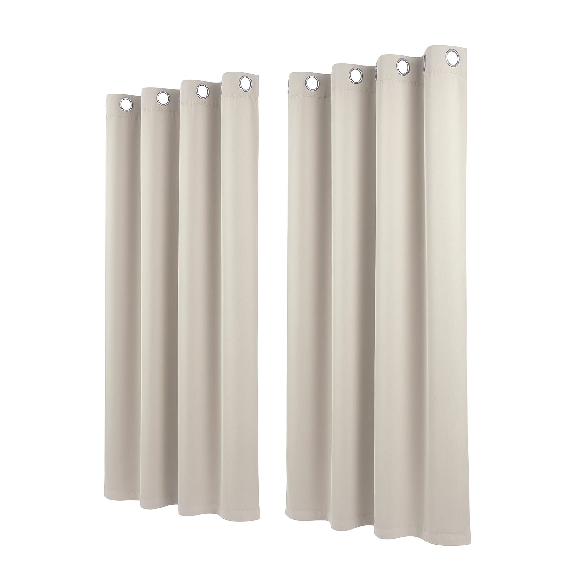 Artiss Blockout Curtains 2X 132x160cm Thermal Insulated Eyelet Drapes Beige BC-MATT-132X160-BG