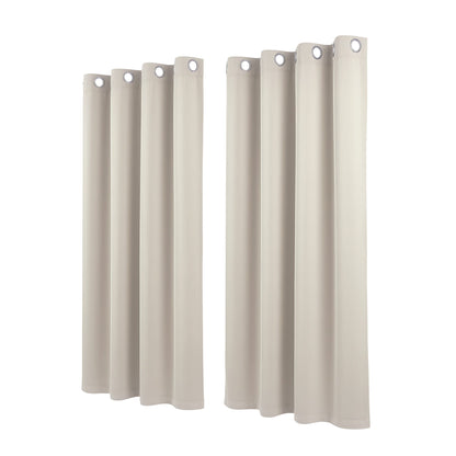 Artiss Blockout Curtains 2X 132x160cm Thermal Insulated Eyelet Drapes Beige BC-MATT-132X160-BG