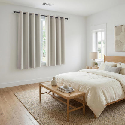 Artiss Blockout Curtains 2X 132x160cm Thermal Insulated Eyelet Drapes Beige BC-MATT-132X160-BG