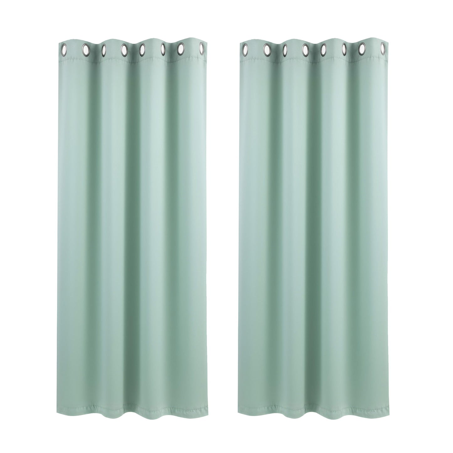 Artiss Blockout Curtains 2X 132x160cm Thermal Insulated Eyelet Drapes Green BC-MATT-132X160-GN