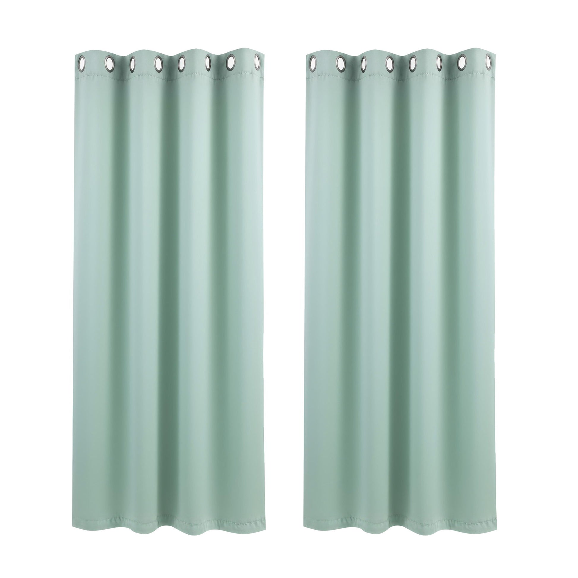 Artiss Blockout Curtains 2X 132x160cm Thermal Insulated Eyelet Drapes Green BC-MATT-132X160-GN