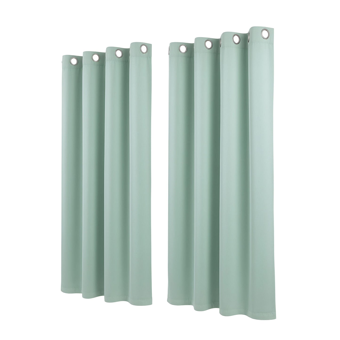 Artiss Blockout Curtains 2X 132x160cm Thermal Insulated Eyelet Drapes Green BC-MATT-132X160-GN