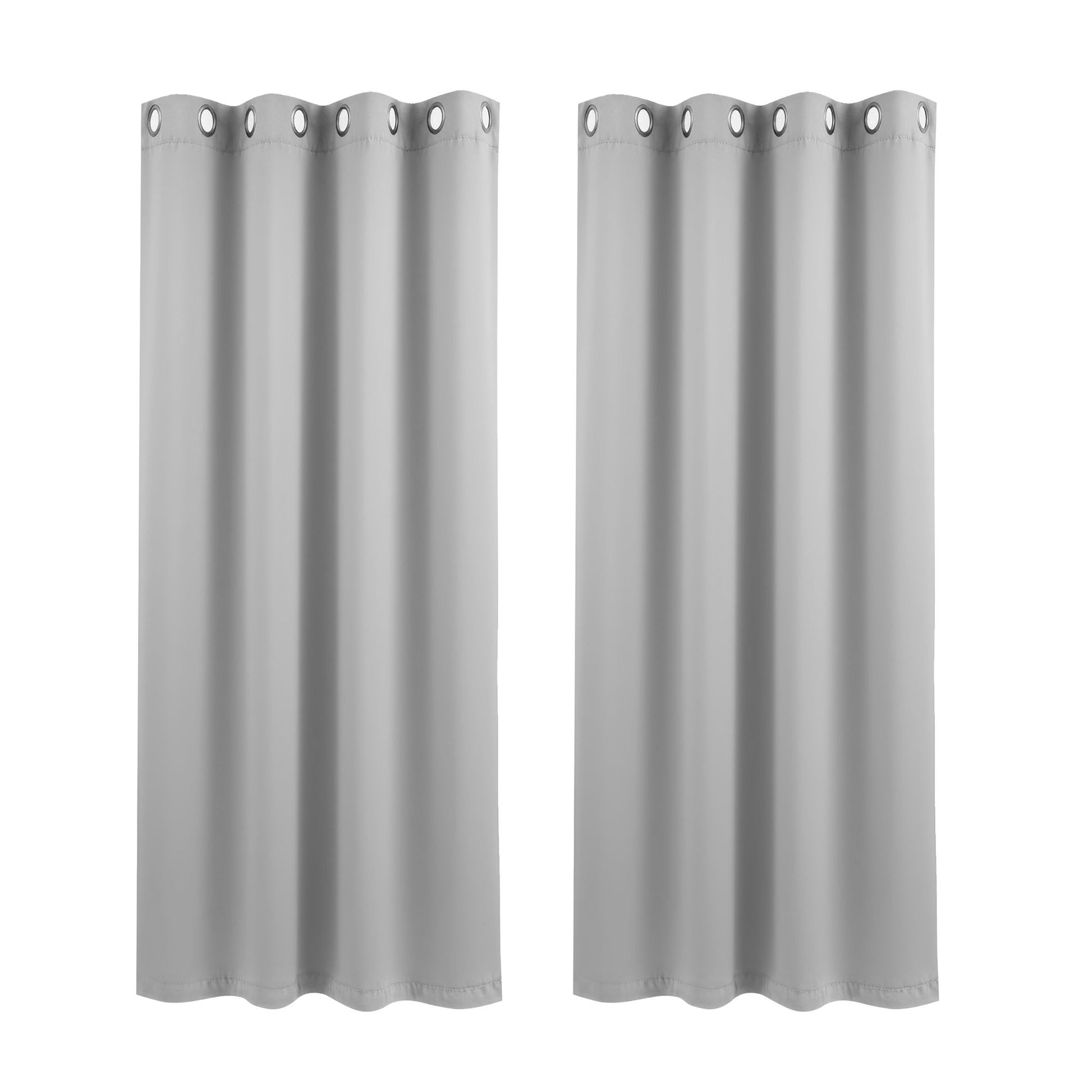 Artiss Blockout Curtains 2X 132x160cm Thermal Insulated Eyelet Drapes Grey BC-MATT-132X160-GY