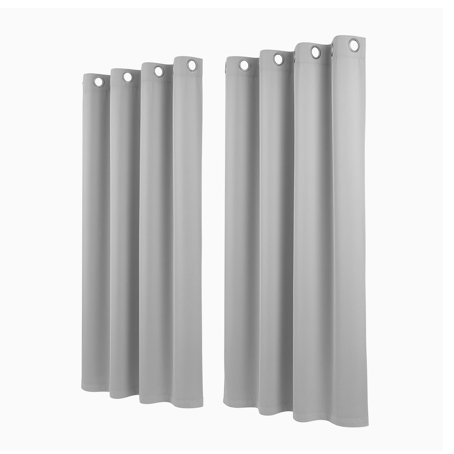 Artiss Blockout Curtains 2X 132x160cm Thermal Insulated Eyelet Drapes Grey BC-MATT-132X160-GY