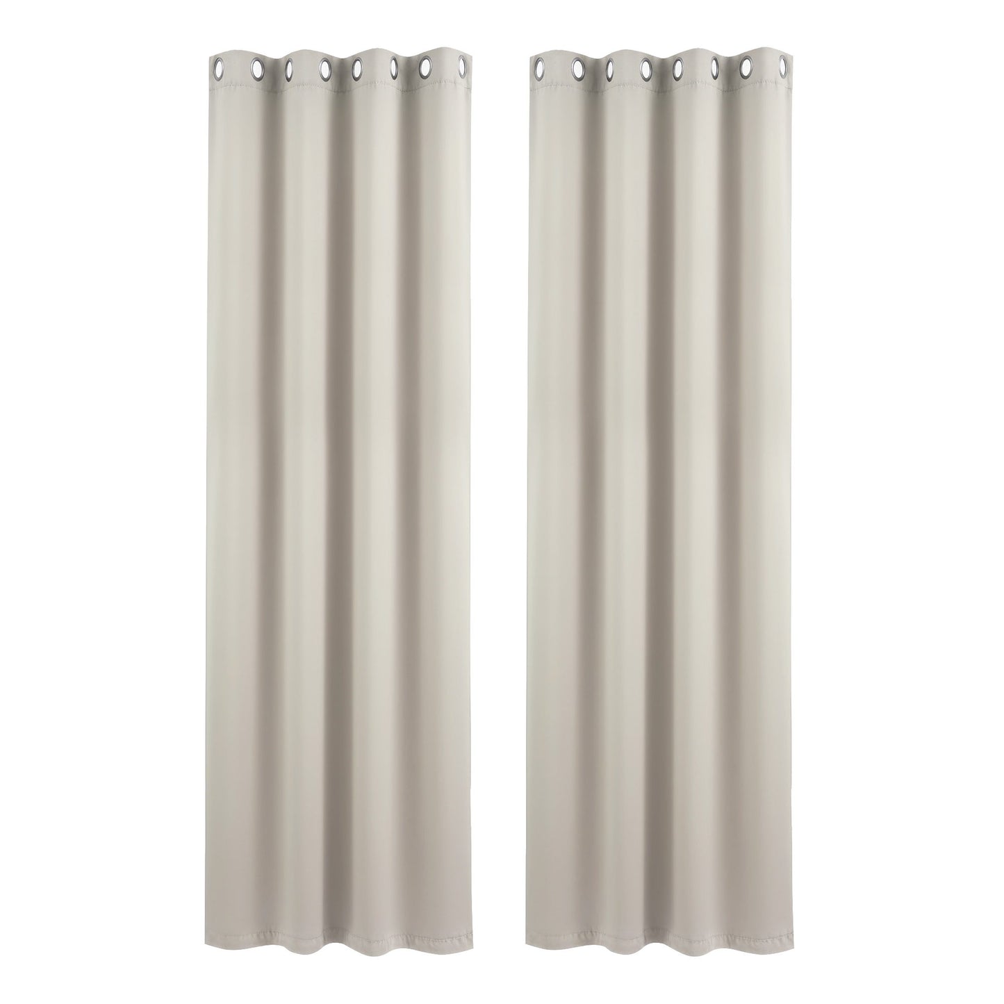 Artiss Blockout Curtains 2X 132x213cm Thermal Insulated Eyelet Drapes Beige BC-MATT-132X213-BG