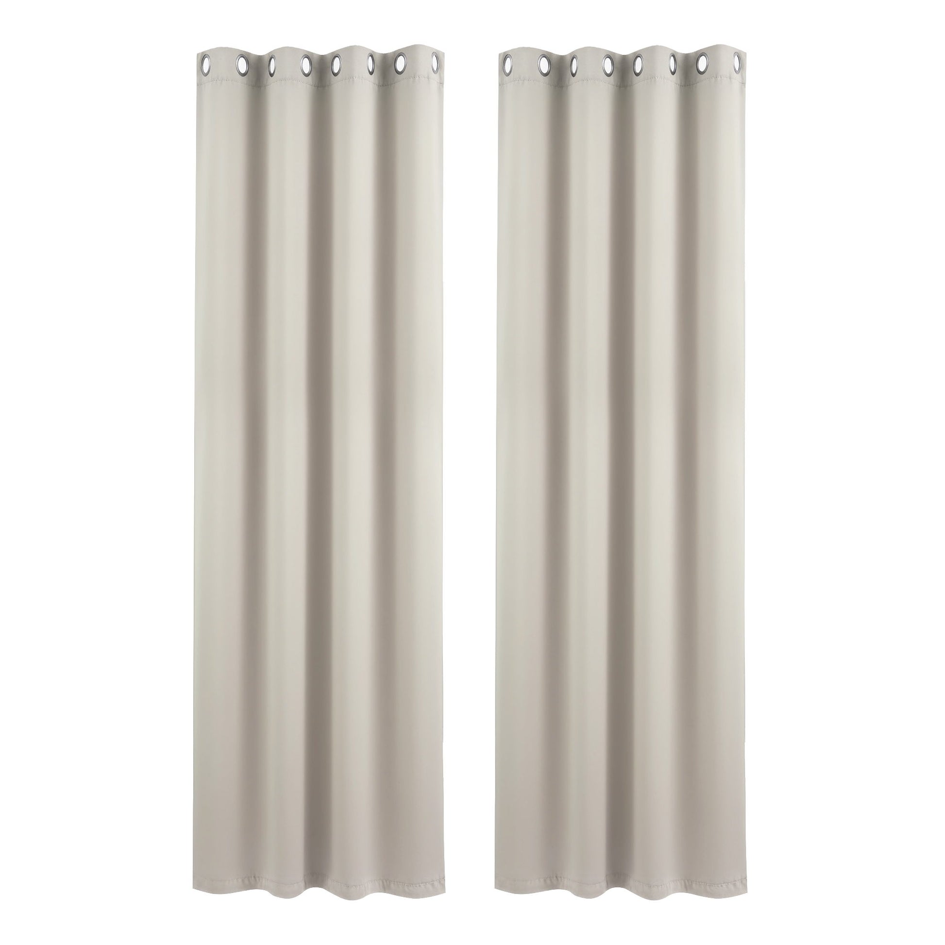Artiss Blockout Curtains 2X 132x213cm Thermal Insulated Eyelet Drapes Beige BC-MATT-132X213-BG