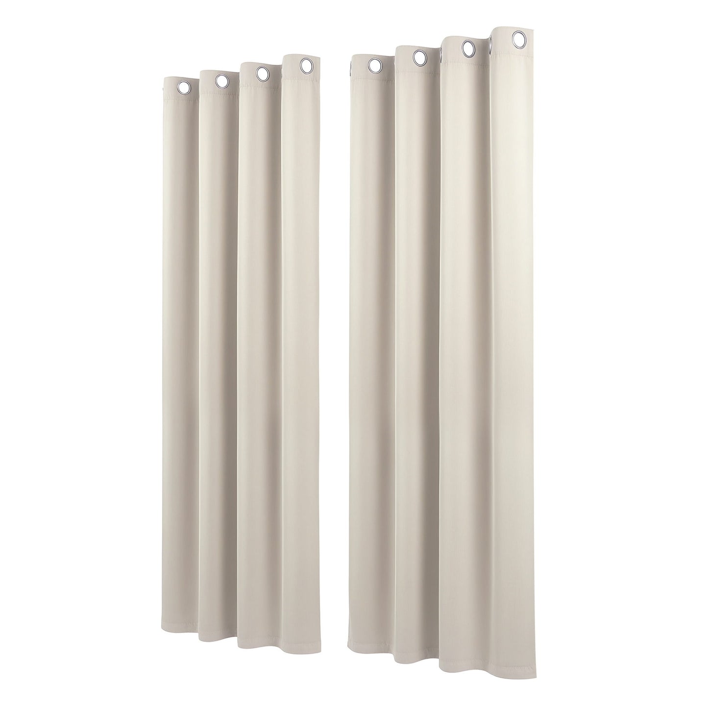 Artiss Blockout Curtains 2X 132x213cm Thermal Insulated Eyelet Drapes Beige BC-MATT-132X213-BG