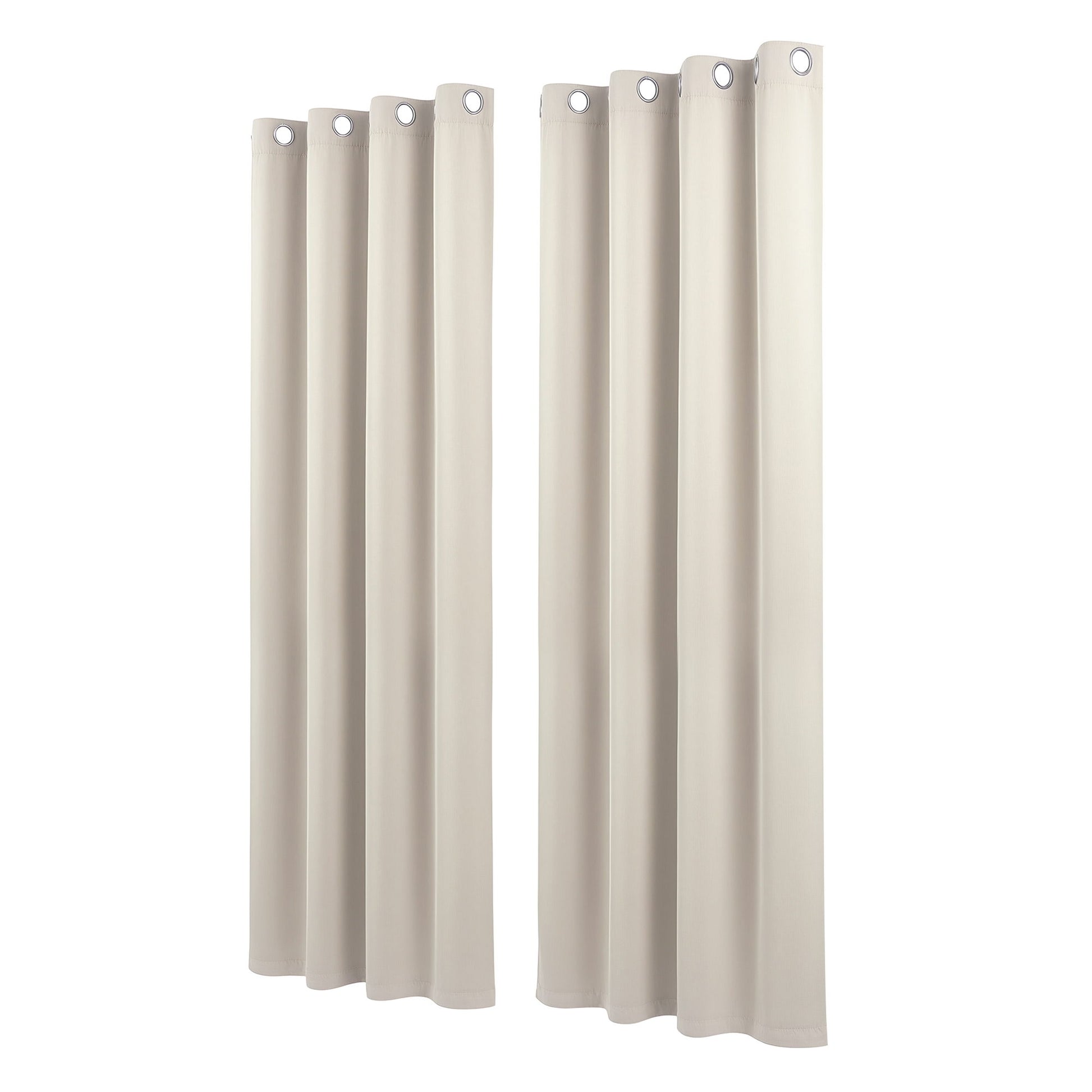 Artiss Blockout Curtains 2X 132x213cm Thermal Insulated Eyelet Drapes Beige BC-MATT-132X213-BG