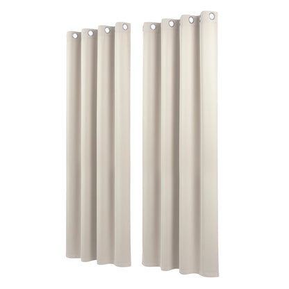 Artiss Blockout Curtains 2X 132x213cm Thermal Insulated Eyelet Drapes Beige BC-MATT-132X213-BG