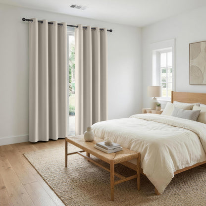 Artiss Blockout Curtains 2X 132x213cm Thermal Insulated Eyelet Drapes Beige BC-MATT-132X213-BG