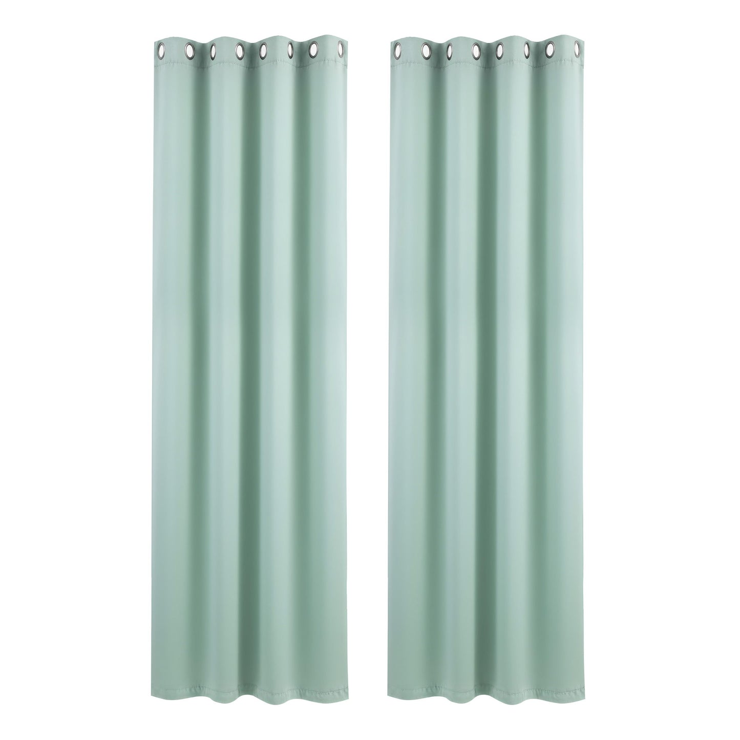 Artiss Blockout Curtains 2X 132x213cm Thermal Insulated Eyelet Drapes Green BC-MATT-132X213-GN